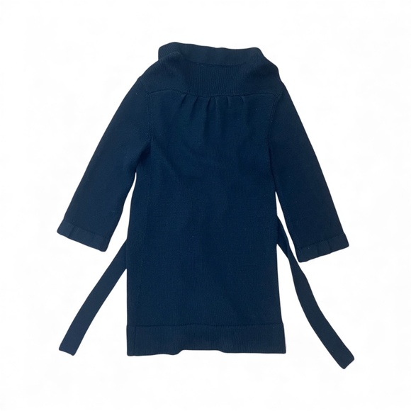 VINCE Women's Black Belted Long Wool Button Tunic Cardigan Sweater Size Med - Picture 2 of 8